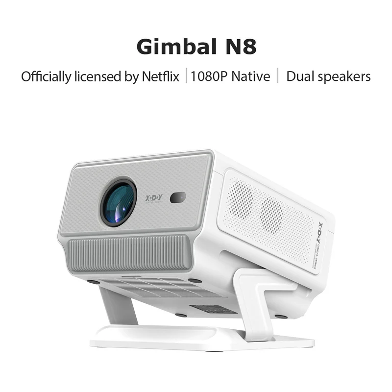 Gimbal N8 Portable Projector With Native 1080P 16GB 2*10W Dual Speakers