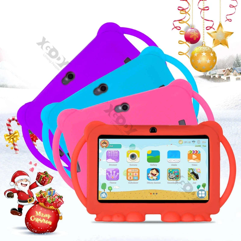 XGODY T702 PRO Android 11.0 7 Inch 32GB Smart Kids Tablet With Big Foot Dual Ear Leather Case