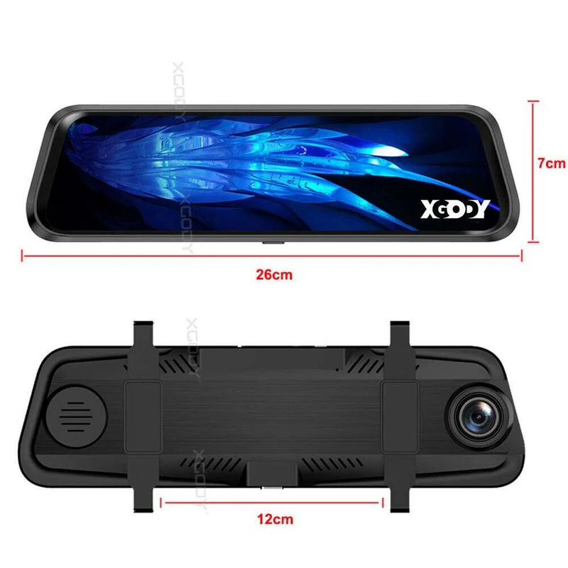 XGODY J802 DVR 10'' with HD Dual Lens & Rearview Camera Video Recorder