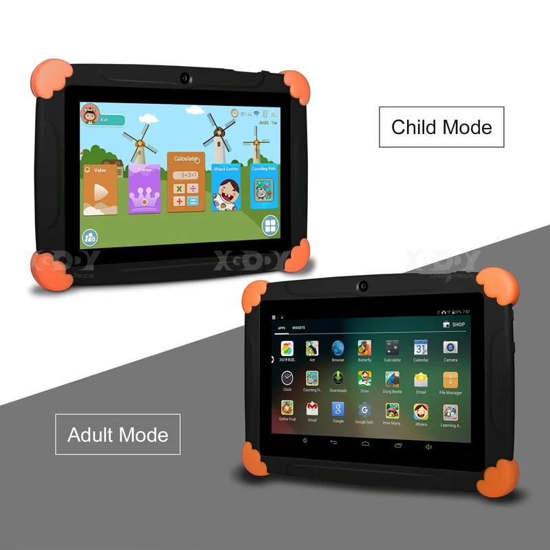 XGODY T703 Kids Tablet PC 7 Inch with 1GB+16GB Quad Core HD Touch Screen Tablets