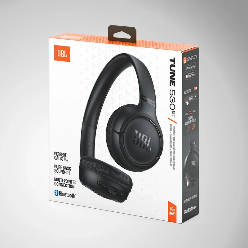 AUDÍFONOS JBL TUNE 530BT ON-EAR BLUETOOTH 6.0 PURE BASS NEGRO