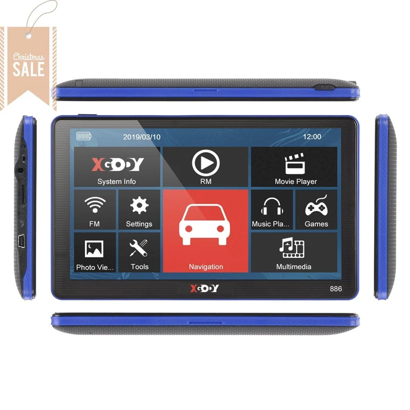 XGODY 886BT 7" Sat Nav GPS Navigator 3D with Bluetooth Safe-Call