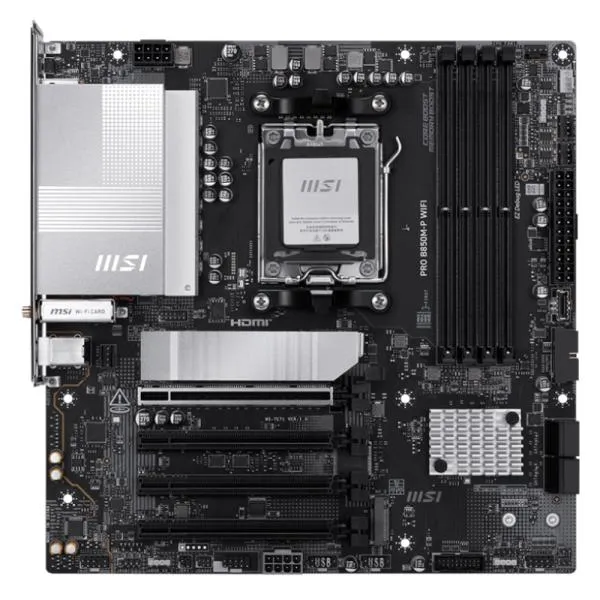 TARJETA MADRE MSI PRO B850M-P WIFI AM5 MICRO ATX DDR5 WIFI 7 / 5G LAN 911-7E71-001 NEGRO / BLANCO