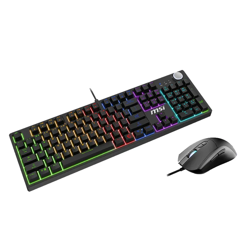 Teclado Y Mouse Gaming RGB MSI Forge GK320 Combo Red Ingles S11-04CE204-HH9 Negro