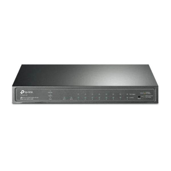 SWITCH TP LINK SG2210P(UN) 8 PUERTOS POE+ 2 RANURAS SFP 10/100/1000 MBPS ADMINISTRABLE NEGRO