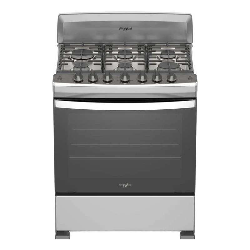 COCINA A GAS WHIRLPOOL 30" 76CM 3 PARRILLAS ACERO INOXIDABLE LWFR3000S