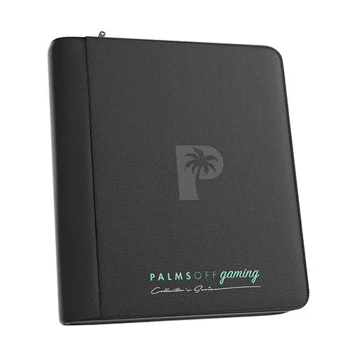 Palms Off Gaming Collector's Series 4 Pocket Card Loader TOP LOADER Zip Binder - CLEAR - Black