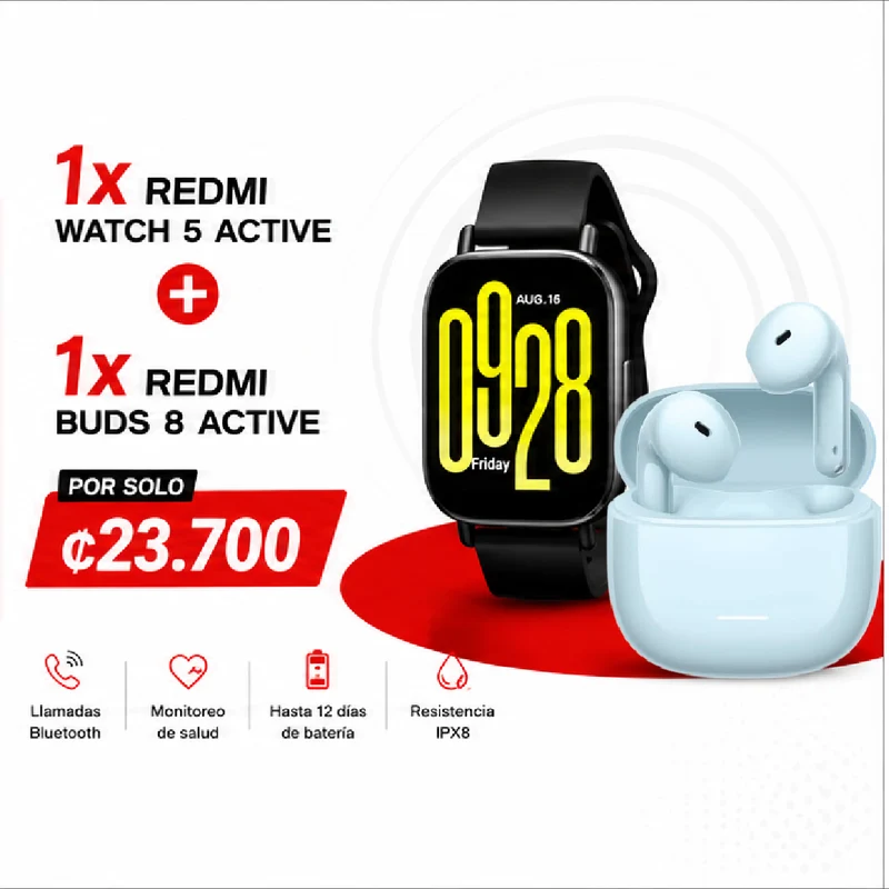 Combo reloj Redmi watch active 5+ redmi Buds 8 active