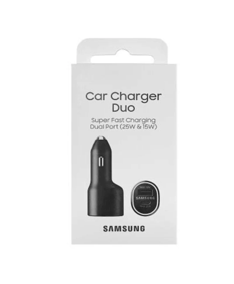 Cargador de Carro Dual Port TypeA 15W y TypeC 25W Black samsung