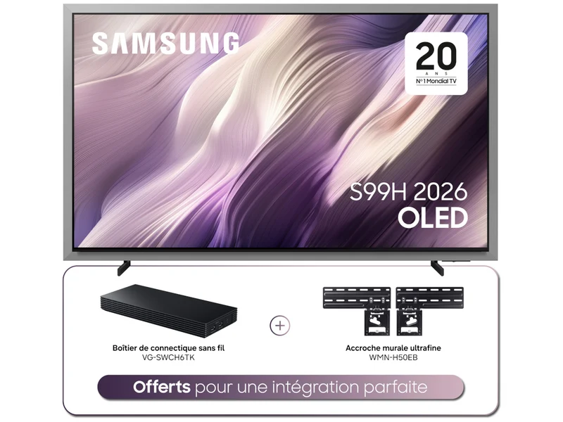 SAMSUNG TQ55S99H + BOITIER SANS FIL + FIXATION MURALE