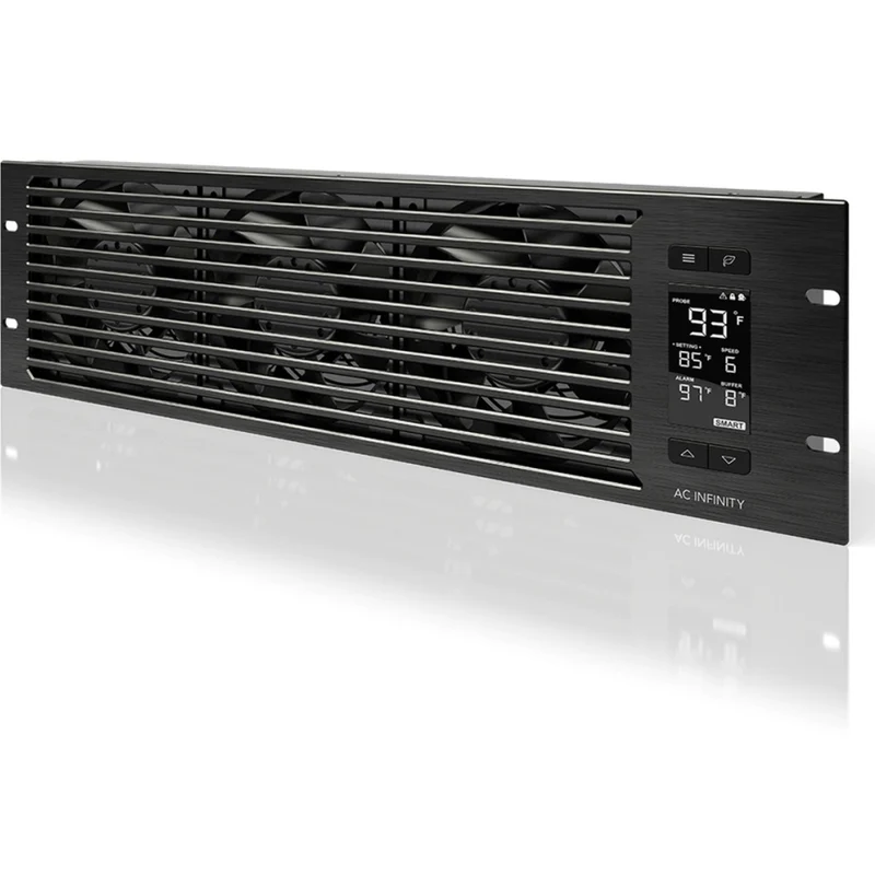 AC Infinity Cloudplate T9-N Pro 3U Rack Cooler Front Intake Black