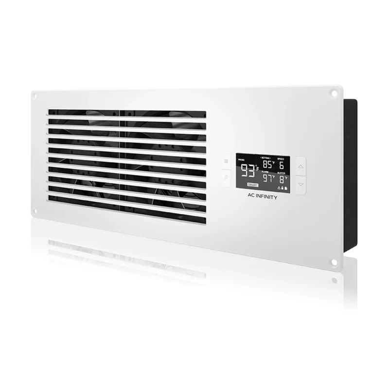 AC Infinity Airframe T7-N 200 CFM Intake Fan for AV Rooms Cooling System White