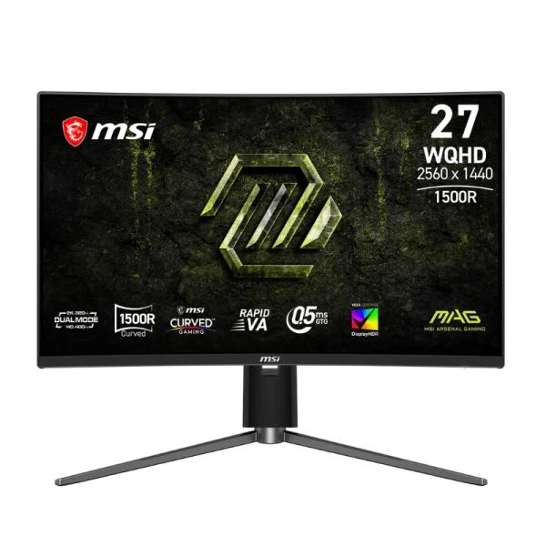 MONITOR GAMING MSI MAG 274CQPDF X32 27" CURVO 1500R WQHD 320HZ HD 400HZ RAPID VA FREESYNC PREMIUM HDR400
