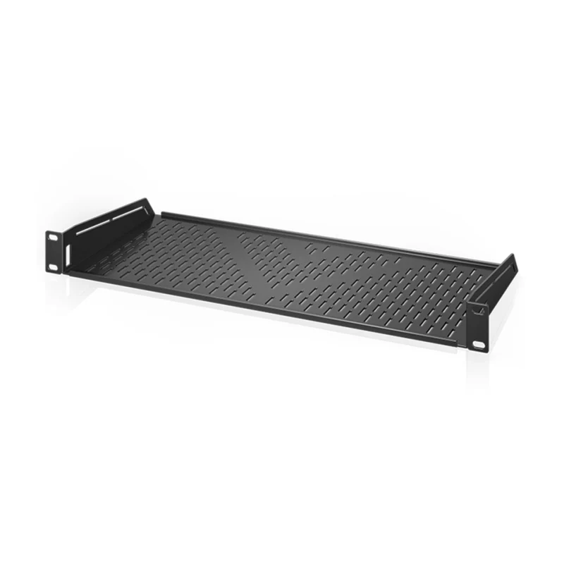 AC Infinity Vented Cantilever 1U Rack Shelf Steel 75cm Depth Black 8 Inch