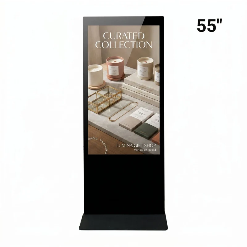 Tótem Publicitario Digital No Táctil 55" Full HD - Android 9 - Cartelería Vertical para Interior