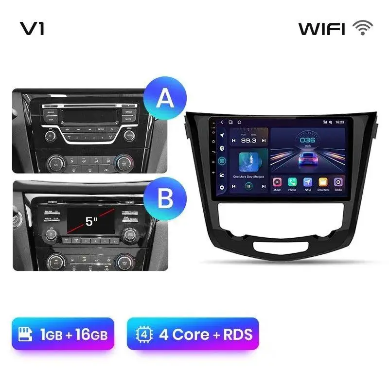 Radio Android do Nissan Qashqai J11 X-Trail T32 (2014-2017) CarPlay Android Auto 4G WiFi GPS DSP