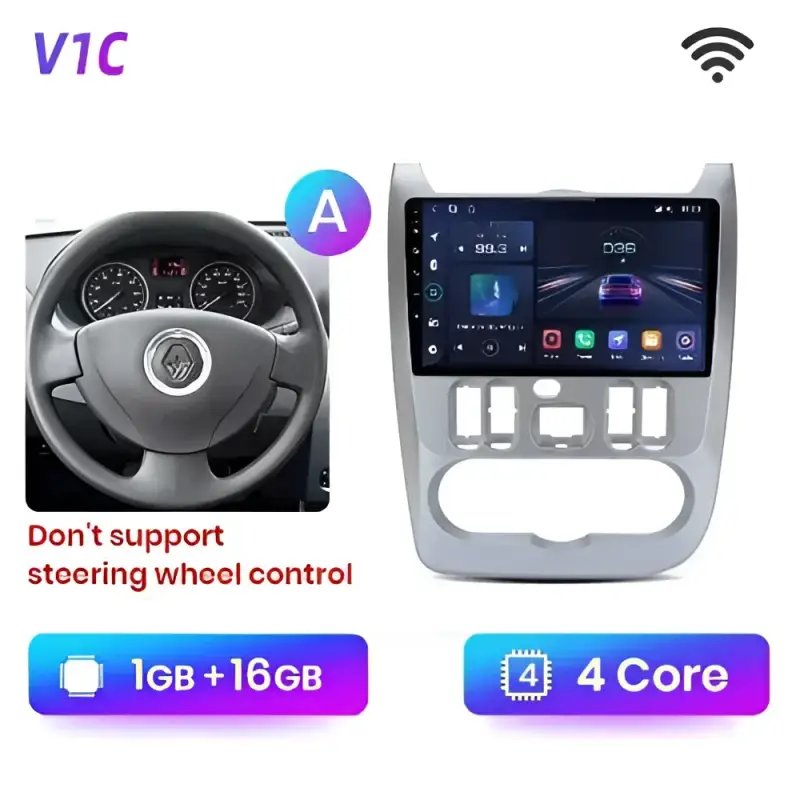 Radio Android do Renault Logan I Sandero Dacia Duster (2009-2015) CarPlay Android Auto 4G WiFi GPS DSP
