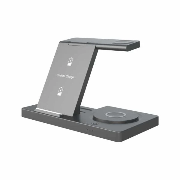 Estación de Carga Inalambrica 3-en-1 para Celular 15W ChargePro Unno Tekno PW5119BK