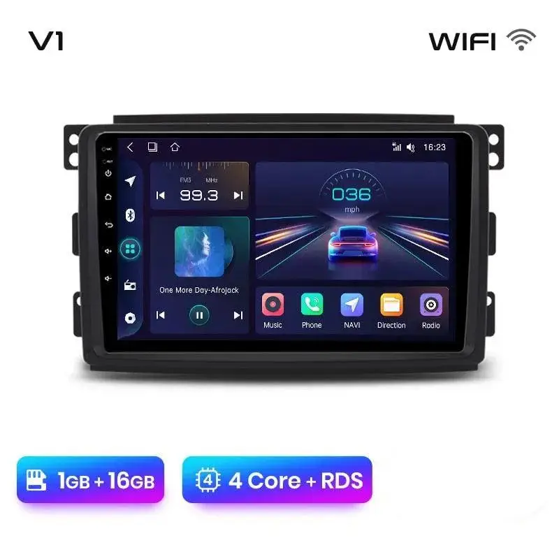 Radio Android do Smart Fortwo (2005-2010) CarPlay Android Auto 4G WiFi GPS DSP