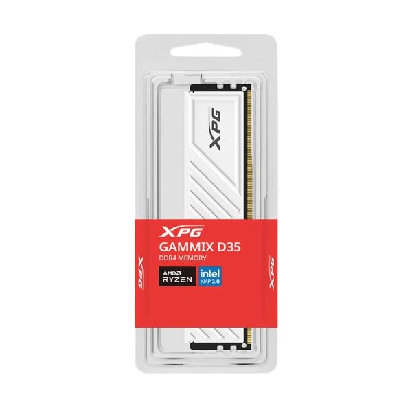 MEMORIA RAM PC 16GB XPG GAMMIX D35 DDR4 3200 MHZ CL16 1.35 V DISIPADOR BAJO PERFIL AX4U320016G16A-SWHD35 BLANCO