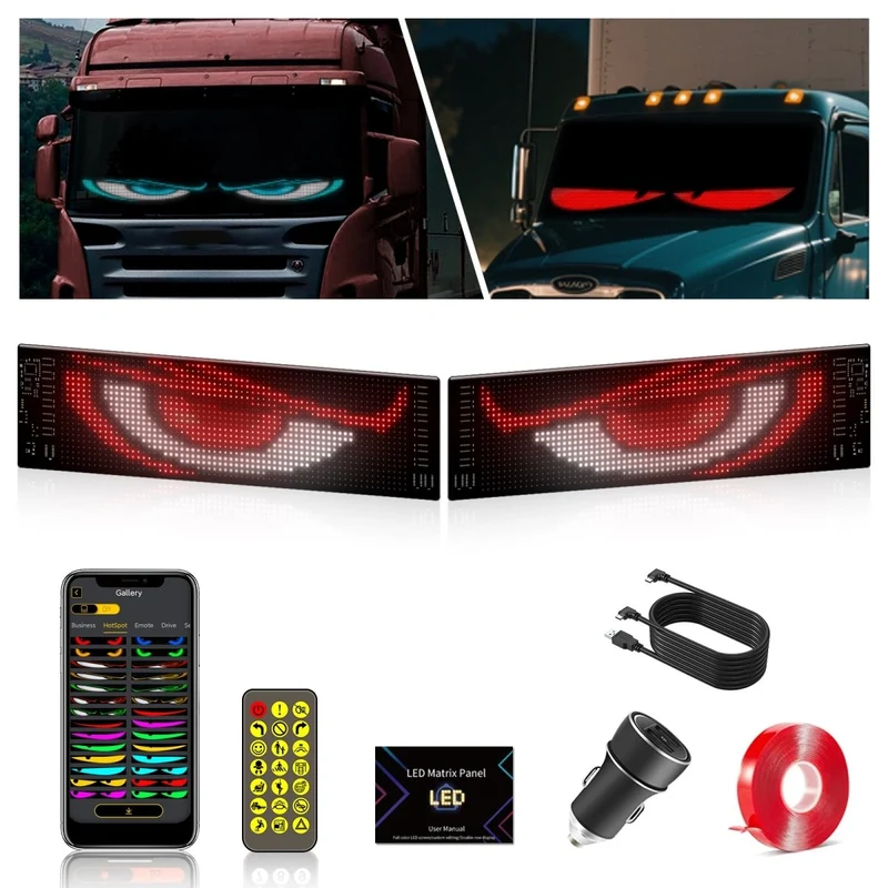 Display LED flexible doble - 12 x 59,5 cm - USB + Bluetooth + mando a distancia