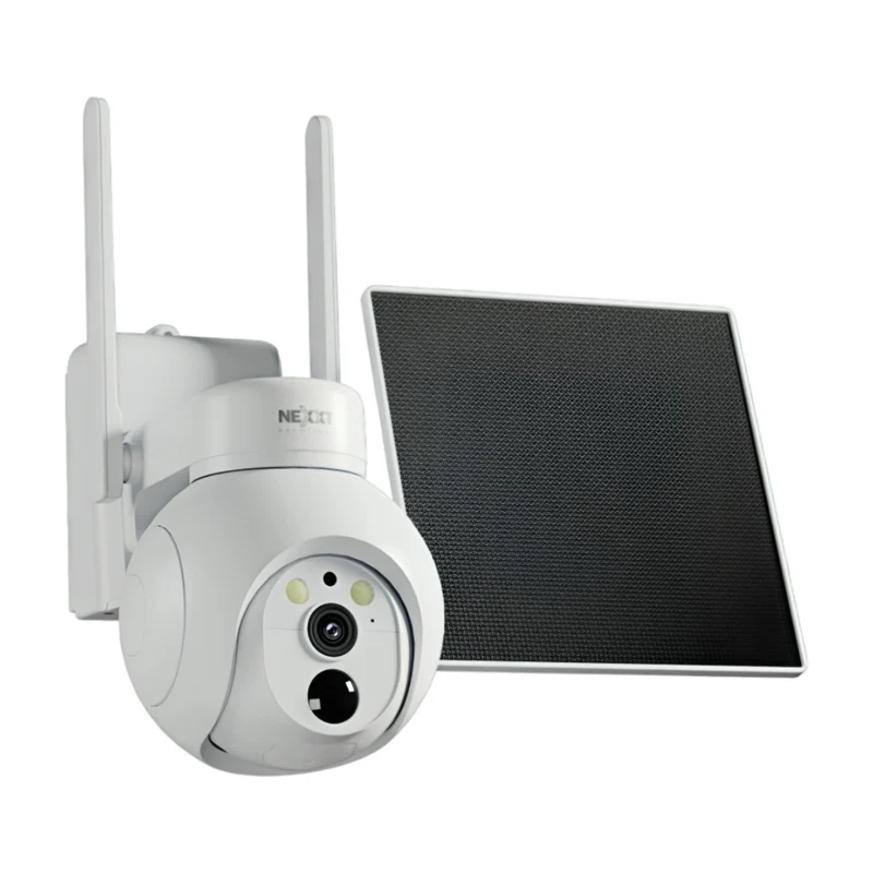 Cámara de Seguridad Inteligente con Panel Solar para Exteriores NHC-OP40SL, Caja Abierta