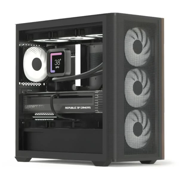 CASE GAMING RGB AEROCOOL D301A MINI TOWER VENTILADORES 4 DE 120MM CON VIDRIO LATERAL Y MALLA FRONTAL D301A-G-BK-V2 NEGRO