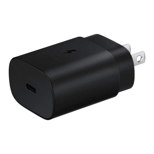 SAMSUNG TRAVEL CHARGER FAST 25W 3 AMPS, NO CABLE PORT TYPE C, BLACK