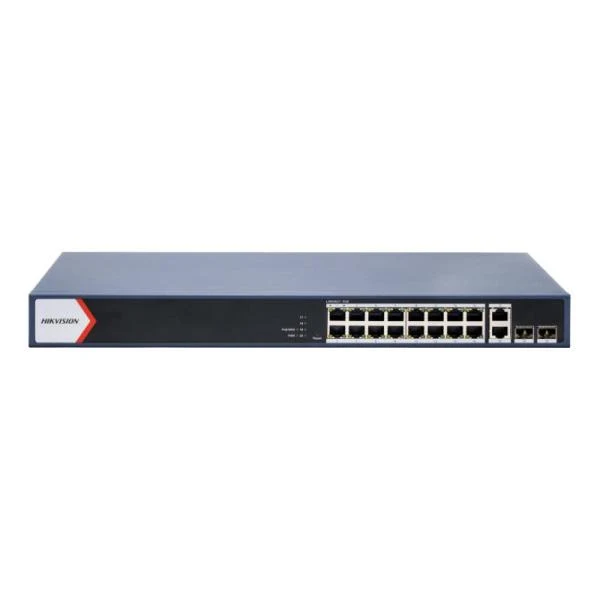 SWITCH HIKVISION DS-3E1520P-EI/M 16 PUERTOS GIGABIT POE 2 RJ45 2 SFP ADMINISTRABLE