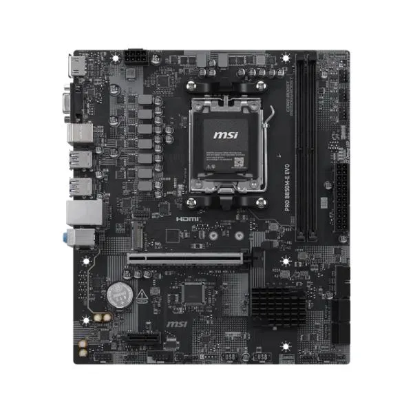 TARJETA MADRE MSI PRO B850M-E EVO AM5 MICRO-ATX DDR5 911-7F02-002 NEGRO