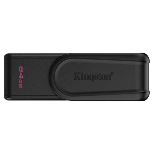 MEMORIA USB 64GB KINGSTON DATA TRAVELER EXODIA S USB-A 3.2 GEN 1 CON TAPA GIRATORIA DTXS/64GB NEGRO