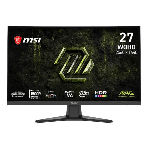 MONITOR GAMING MSI MAG 275CQDF X24 27 PULG CURVA WQHD 240HZ VA FREESYNC PREMIUM 9S6-3CE91H-027