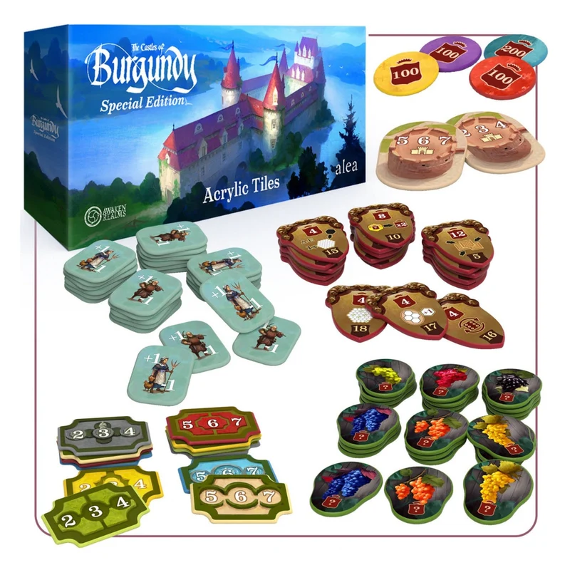 Awaken Realms Castles of Burgundy Special Edition Upgraded Tokens Acrylic