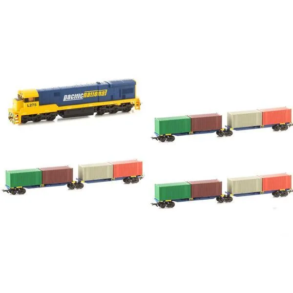 Frateschi HO Pacific National C30 Loco and 3 x Twin Container Wagons
