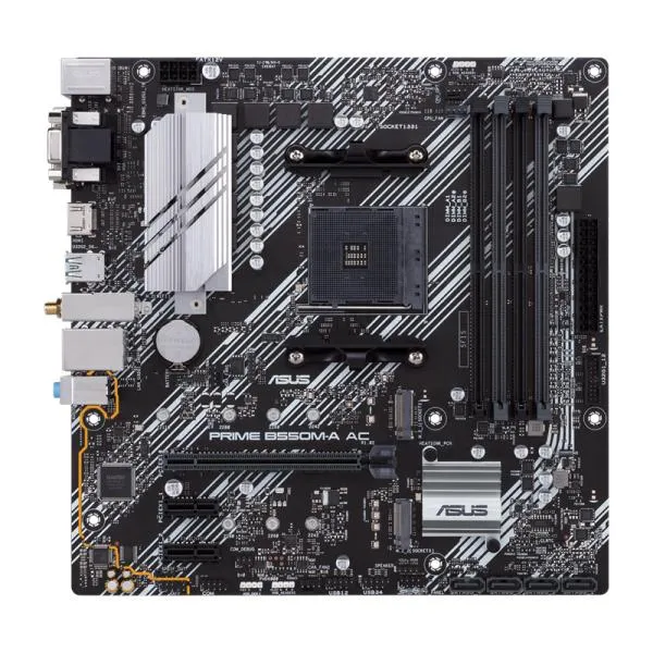 TARJETA MADRE ASUS PRIME B550M-A AC AM4 M-ATX DDR4 NEGRO / BLANCO