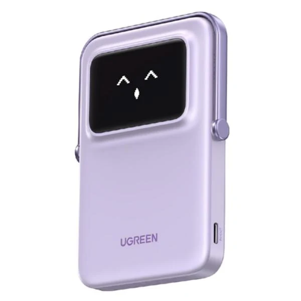POWER BANK UGREEN PB571 5000MAH INALÁMBRICO MAGNÉTICO USB-C CON LED DISPLAY 35606 MORADO