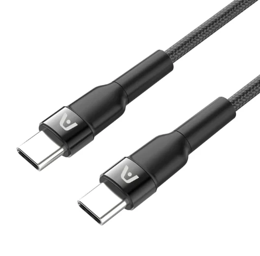 CABLE ARGOM DURA SPEED 65W PD FAST CHARGE TYPE- C TYPE-C NYLON BRAIDED 3M./10FT BLACK ARG-CB-0048BK