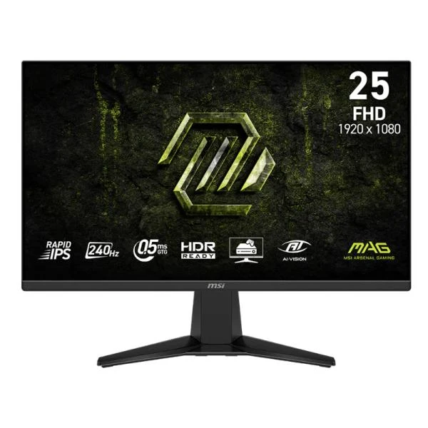MONITOR GAMING MSI 25 PULG MAG 255F X24 PLANA 1920X1080 FULL HD 240 HZ RAPID IPS AMD FREESYNC PREMIUM HDMI / DISPLAYPORT 9S6-3BC91M-001 NEGRO