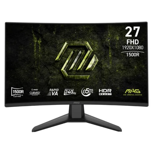 MONITOR GAMING MSI MAG 274CF X24 27 PULG CURVA 1500R 1920X1080 240HZ VA RÁPIDO FREESYNC DISPLAYPORT / HDMI 9S6-3CF51T-004 NEGRO