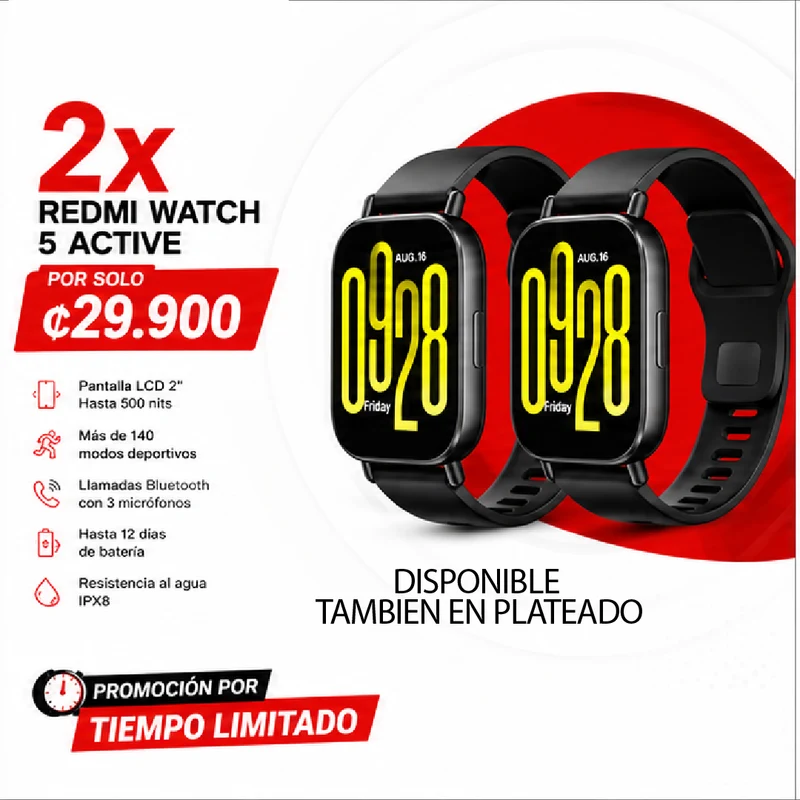 Promoción 2 Reloj Inteligente Redmi Watch 5 Active