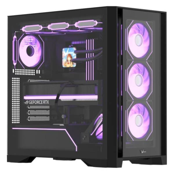 CASE ARGB FORMULA V AIR POWER G8 FLOE BLACK MID TOWER VENTILADORES 5 DE 120 MM CON MALLA FRONTAL Y VIDRIO LATERAL 4711401663935 NEGRO
