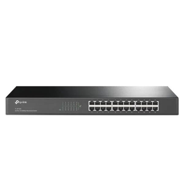 SWITCH TP LINK TL SF1024 24 PUERTOS FAST ETHERNET 10/100 MBPS NO ADMINISTRABLE NEGRO