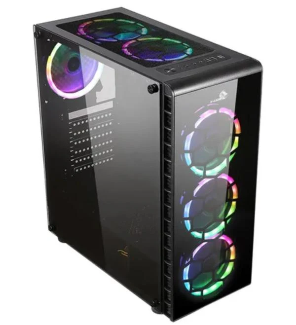 Gabinete PC X-LION KN-810 Gaming Mid Tower Vidrio Templado RGB KN-810