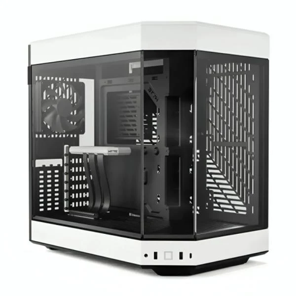 CASE GAMING HYTE Y60 MID TOWER VENTILADORES 3 DE 120MM CON VIDRIO FRONTAL, LATERAL Y ESQUINA CS-HYTE-Y60-BW BLANCO / NEGRO