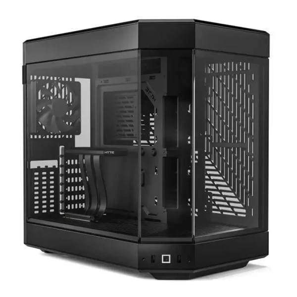 CASE GAMING HYTE Y60 MID TOWER VENTILADORES 3 DE 120MM CON VIDRIO FRONTAL, LATERAL Y ESQUINA CS-HYTE-Y60-B NEGRO