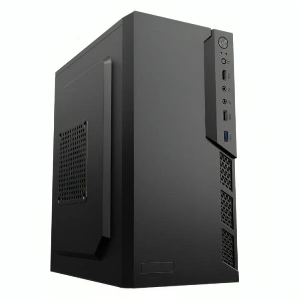CASE CM23KTRA001C MINI TOWER SIN VENTILACIÓN INCLUIDA CON PANEL LATERAL Y CON FUENTE DE PODER 600W NEGRO