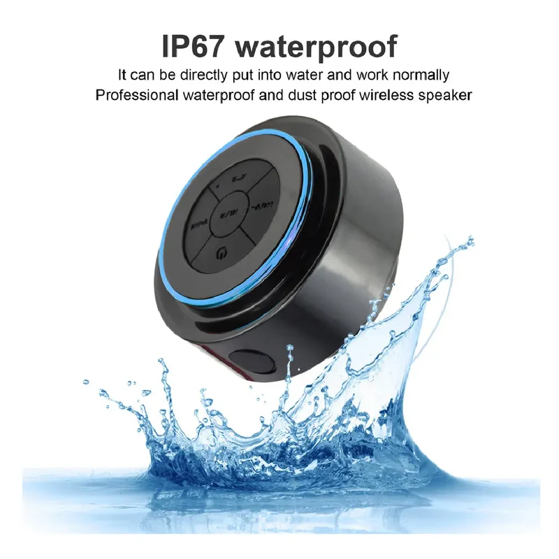 Parlante contra agua para la ducha Bluetooth Impermeable con Ventosa IP67 5W