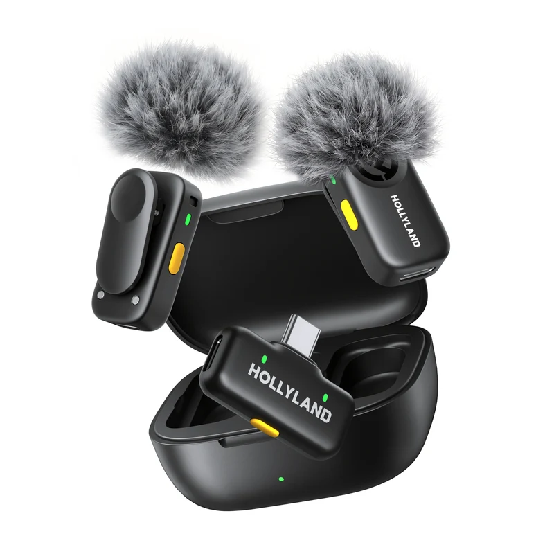 Hollyland Lark A2 Duo (Space Gray, with USB-C RX + Charging Case) Wireless Microphone