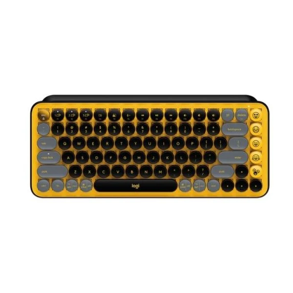 Teclado Logitech POP Keys Mecanico Inalambrico Ingles Amarillo/Negro 920-010713