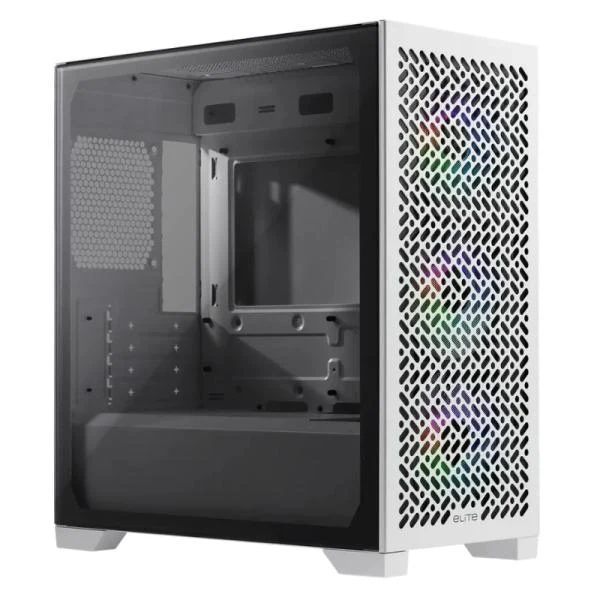 CASE RGB COOLER MASTER ELITE 302 WHITE MINI TOWER VENTILADORES 3 DE 120MM CON VIDRIO TEMPLADO LATERAL E302-WGNN-S00 BLANCO